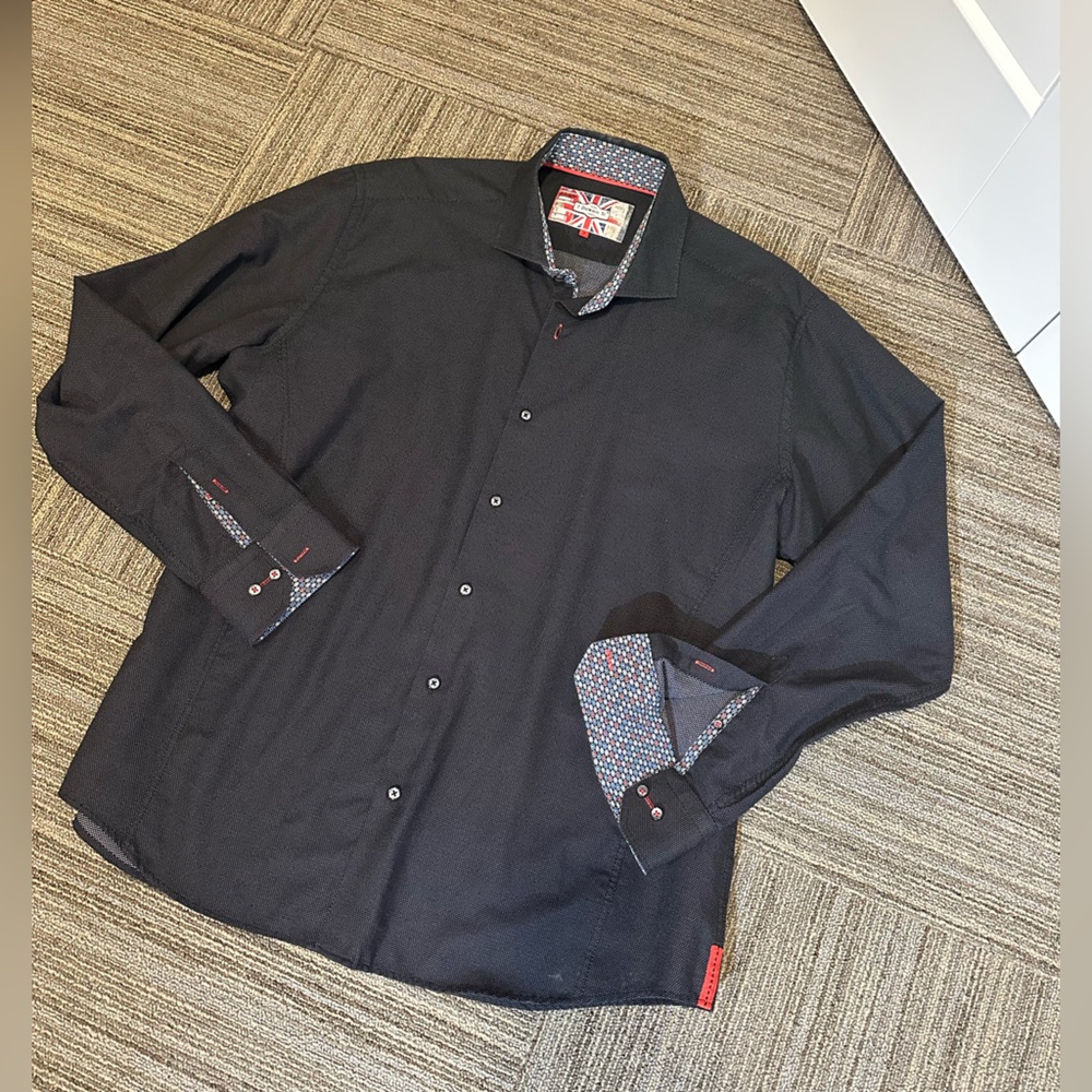 7 Downie St. Mens Black Button-Up Shirt